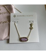Kendra Scott Love Shack Fancy Elisa Bow  Purple Sunny Meadow Gold Necklace  - $1,580.43 MXN