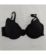 Black Bra With Lace Front And Stripes 40D Underwire - £10.89 GBP