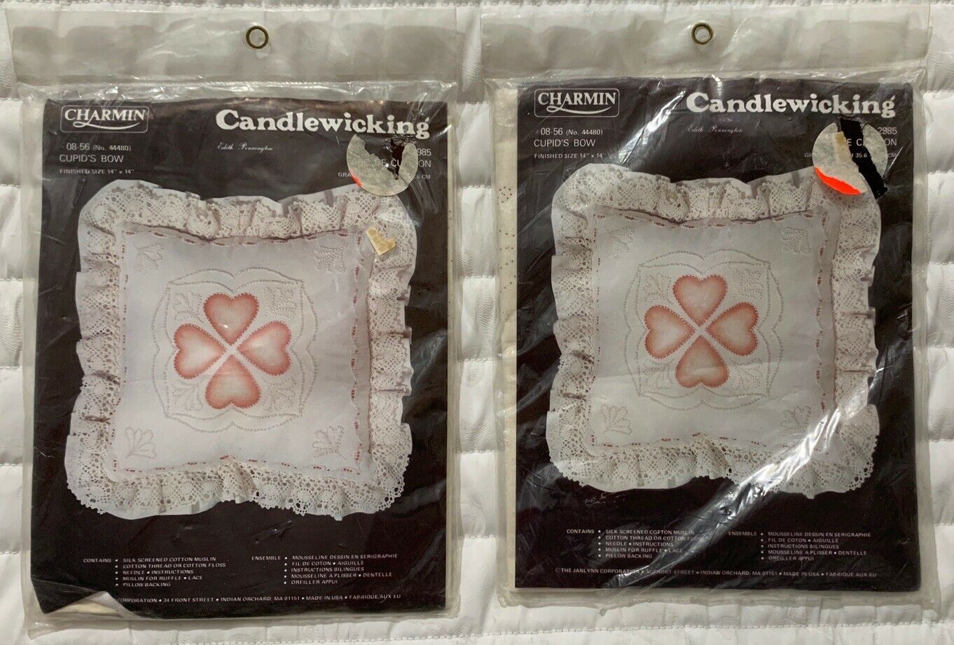 1 VTG Candlewicking Kit "Cupid's Bow" Pillow Kit 14" x 14" by Charmin + Extra - $27.58