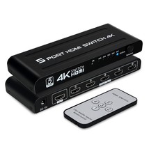 Hdmi Switch 5 In 1 Out, 5 Port Hdmi Switcher Selector Box With Ir Remote... - $31.99