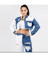 Color Patched Denim Jacket - £36.08 GBP