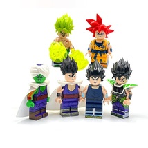 6pcs Dragon Ball Super Broly Son Goku Vegeta Gohan Piccolo Minifigures Toys - £13.54 GBP