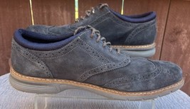 Men&#39;sBass Propel Wingtip Blue Gray Suede Shoes Size 11m - £30.15 GBP