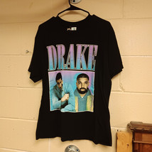 Drake Musician T Shirt Dwntown Men&#39;s Size Large Black Graphic Print Rap Tee - £14.30 GBP