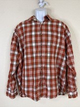 Wrangler Jeans Co Men Size L Red Plaid Button Up Shirt Long Sleeve - £8.48 GBP