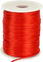 2mm x 110 Yards Red Cord Satin String for Bracelet Jewelry Making Rattail Macram - £18.74 GBP