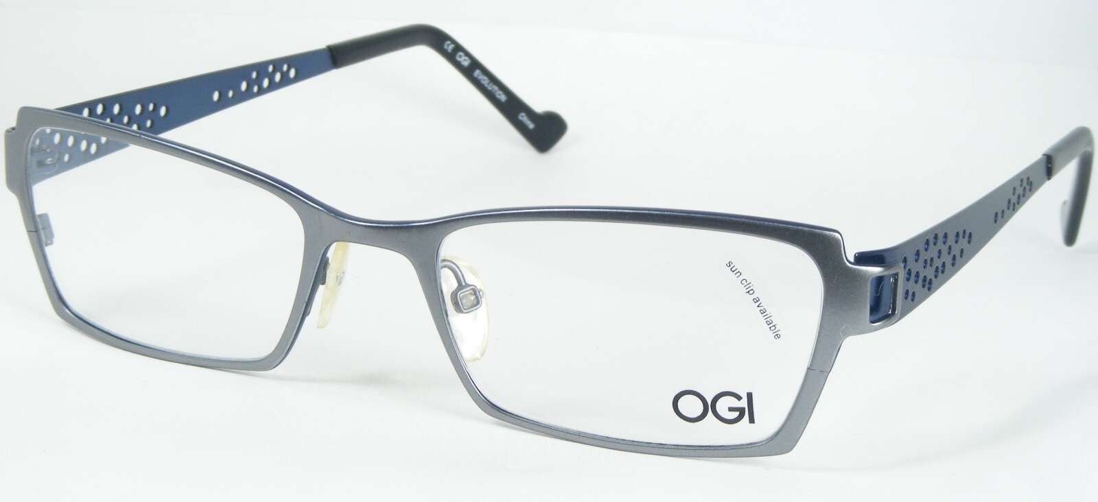 OGI Evolution 3066 1073 Dunkel Silber/Blau Brille Brillengestell 50-18-1... - $76.30