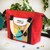 [Blue Puppy - Red] Duffle Tote Bag (9.6*9.3*4.1) - $18.99