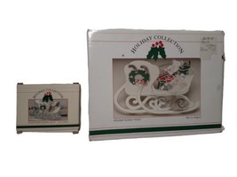 Wm. A. Rogers Holiday Sleigh Trivet &amp; 6 Matching Coasters. - $33.95