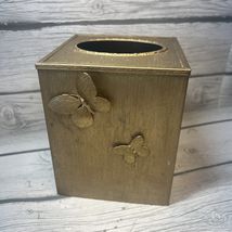 Hollywood Regency Tissue Box Cover Butterfly Metal Read Description - $16.83