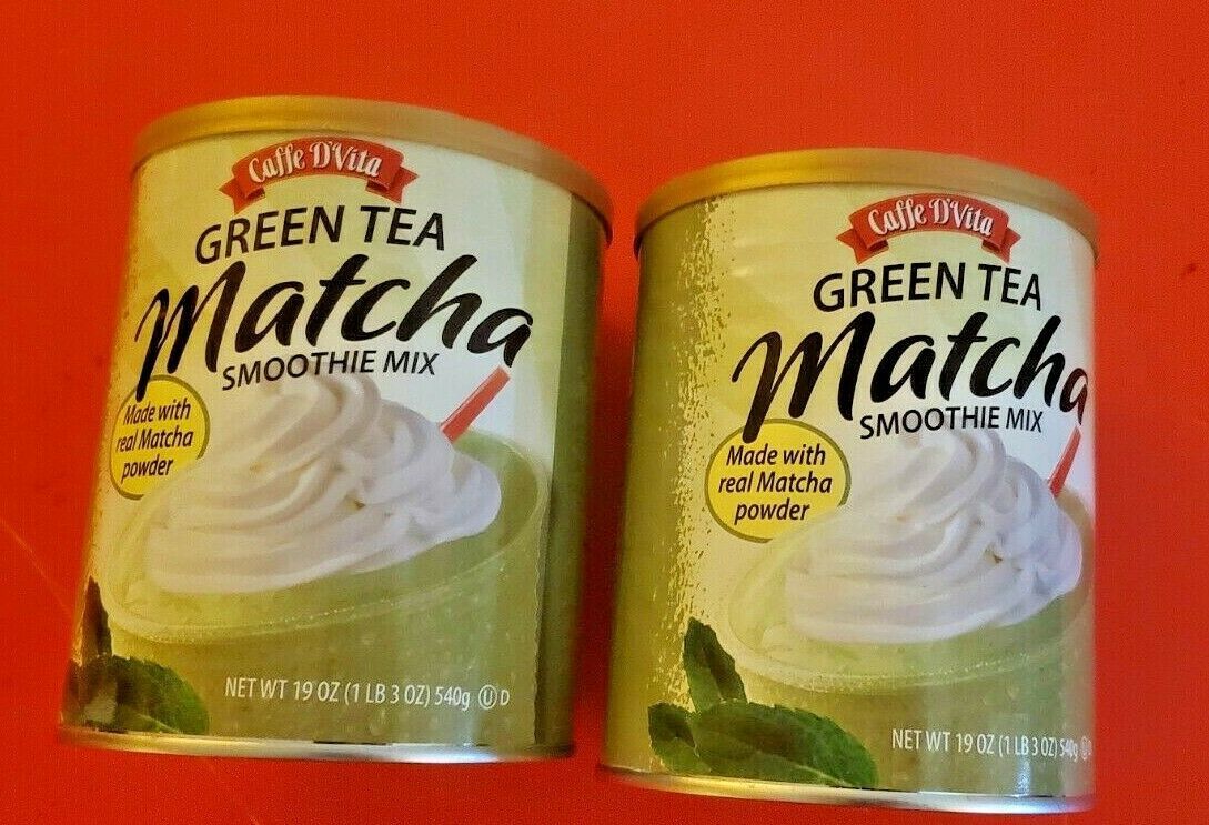 2 PACK CAFFE D'VITA GREEN TEA MATCHA SMOOTHIE MIX MADE WITH REAL MATCHA  - $46.53