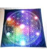 Tarot Cloth Flower of Life Multi Colors with White 19&quot; Square for Readin... - £11.15 GBP