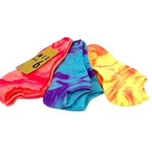 Mix No6 Low Cut Socks Girls Bright Multi Color 3 Pairs Red Blue Yellow - £4.78 GBP