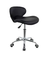Ergonomic PU Leather Rolling Stool with Adjustable Height and Modern Shell - $93.05