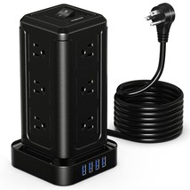 Power Strip Surge Protector Tower With 12 Outlets 4 Usb Ports, 10Ft Long Extensi - £36.17 GBP