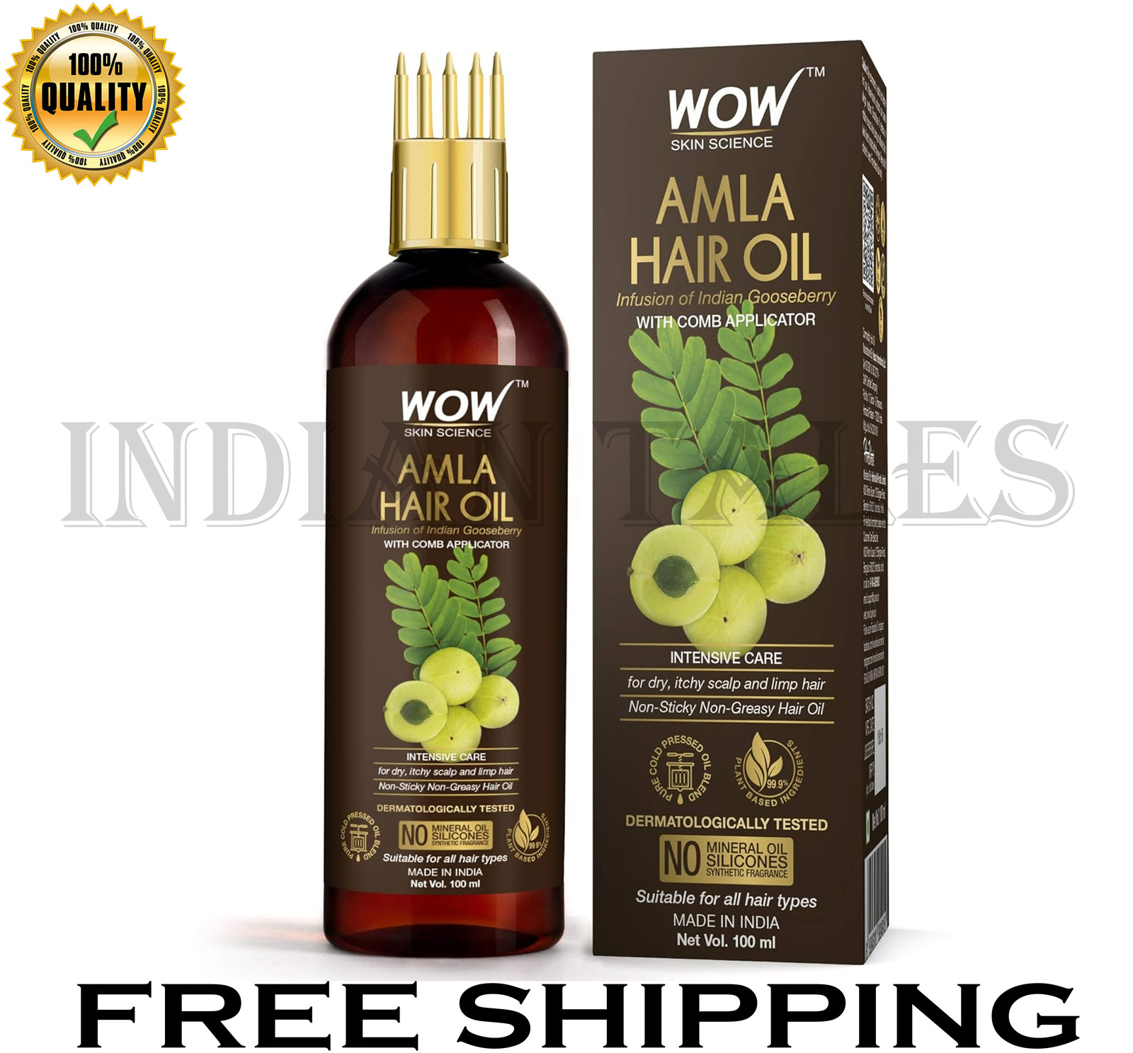 WOW Skin Science Amla Hair Oil Pure Cold Pressed Indian Gooseberry 100ml - $22.99