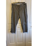Sonoma Womens  Cotton Pants Elastic Tie Waist Gray Straight Leg Size Large - $12.99
