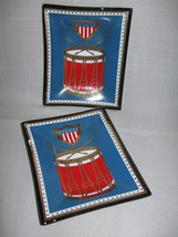 Glass Candy Dishes Trinket Dish Ash Trays Flag 1776 Drums Gold Star Design - £7.86 GBP