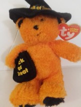 TY Beanie Baby Witchy the Orange Halloween Bear 8&quot; Tall Mint With All Tags - £11.73 GBP