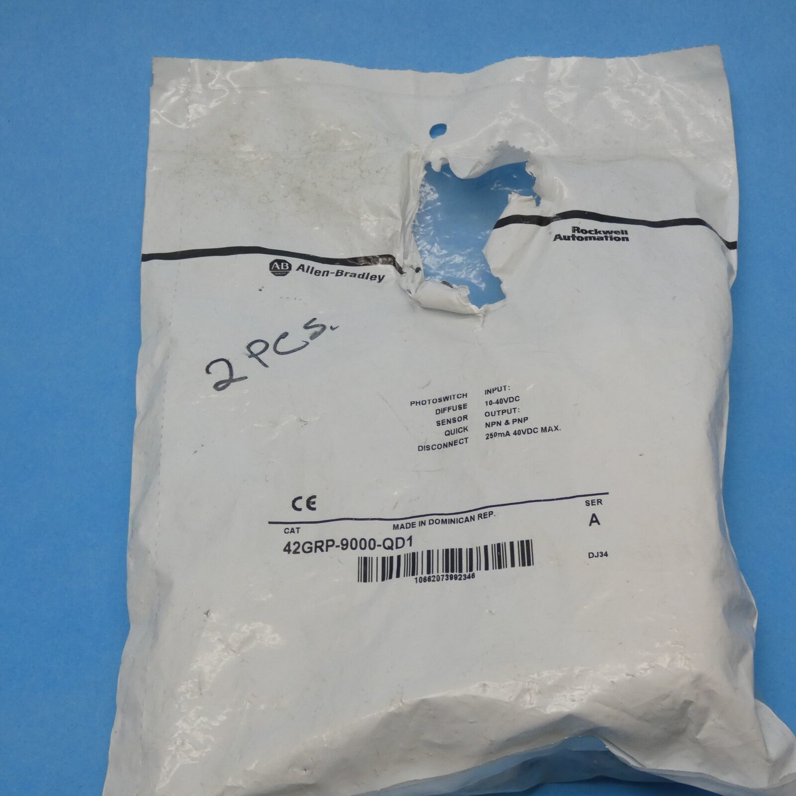 Allen Bradley 42GRP-9000-QD1 Photo Switch Diffuse 10-40 VDC NPN/PNP 4 Pi... - $94.99