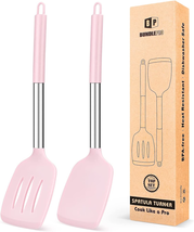 Pack of 2 Silicone Solid Turner,Non Stick Slotted Kitchen Spatulas,High ... - £15.17 GBP