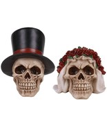 Ebros Love Never Dies Wedding Couple Bride and Groom Skull Set Resin Fig... - €25,00 EUR