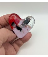 Handmade Dichroic Glass Heart Object de Arté Keepsake- “You Are Loved" #358 - $45.00