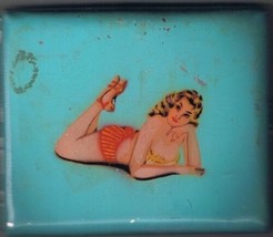 Cigarette Case Pin Up Girl Vintage Metal - £39.46 GBP