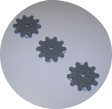 Used LEGO 4x4 Dark Stone Turntable Plate Round Gear 10 Tooth 61485 - 35443 - $9.95