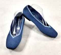 Vivaia Square-Toe V-Cut Ballet Flats (Margot 2.0) Blue Slip on Shoes Wms... - £50.76 GBP