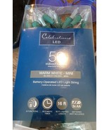 Celebrations LED Mini Warm White 50 Count String Lights 12.25 Ft. NIB - £7.58 GBP