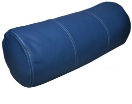 Bolster Blue Leather Cover Cushion Yoga Neck Roll Case Soft Skin Pillow Cushion - £30.83 GBP+