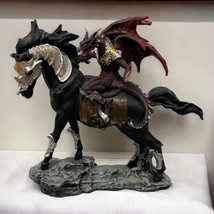 Dragon Warrior Figurine Knight Riding Horse RPG Game Fantasy Statue Needs Repair - £30.92 GBP