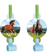 Horse and Pony Blowouts with Medallion 8 Pack Paper Birthday Favors Deco... - £7.55 GBP