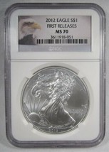 2012 $1 American Silver Eagle "First Release" NGC MS70 Eagle Label Coin AJ646 - $70.53