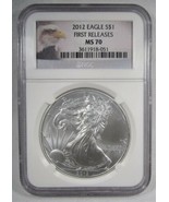 2012 $1 American Silver Eagle &quot;First Release&quot; NGC MS70 Eagle Label Coin ... - £55.50 GBP