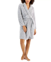 Womens Short Shaggy Fleece Robe Greystone Size M/L Charter Club $69 - Nwt - £14.38 GBP