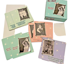 Coasters Go Girl! Drink Set of 16 Assorted Vintage Photos Sayings In Box - £11.80 GBP