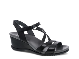 Dansko Women&#39;s Addyson Wedge Sandal Black sz 40, 9.5 - 10 - £55.35 GBP