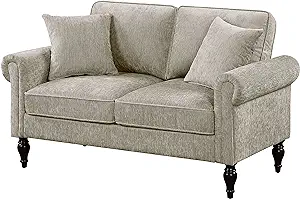 Furniture of America Barret Traditional Upholstered Chenille Fabric 2-Se... - £719.69 GBP