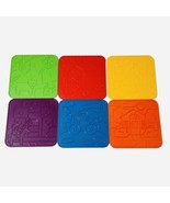 6 Tupperware Tuppertoys Picture Plates Rubbing Double Sided Texture Sten... - $24.11