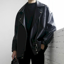 Motorcycle leather men women Korean loose oversize jacket youth short ja... - $179.05
