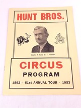 ✅ Circus Program 1953 Hunt Bros Souvenir Magazine Frank Biron&#39;s Wild Wes... - £15.56 GBP