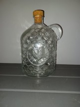 Honey Comb Pattern With Rooster Chicken Glass Jug Cork Stopper - $35.00