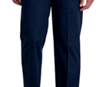 Haggar Men&#39;s Dark Navy Blue 44Wx32L Premium No Iron Khaki Flat Front Cla... - $53.97