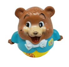 Vintage 1969 Fisher Price Roly Chubby Cub ROLL-A-LONG Teddy Bear Pull Toy Chime - $27.55