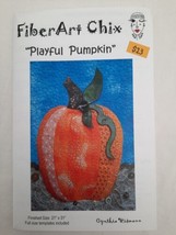 Cynthia Wismann Fiber Art Chix ~ Playful Pumpkin ~ Wallhanging 18&quot; x 24&quot; Pattern - £7.75 GBP