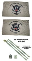 2x3 2&#39;x3&#39; Coast Guard USCG Double Sided 2ply Flag Aluminum Pole Kit Gold... - $38.88