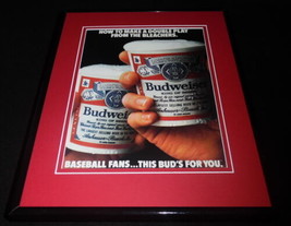 1984 Budweiser Beer / Baseball Framed 11x14 ORIGINAL Vintage Advertisement B - £27.08 GBP