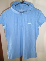 Women's Nike Convertible Collar 1/2 Zip Sky Blue Golf Polo Shirt Sz Small Mint - $27.71